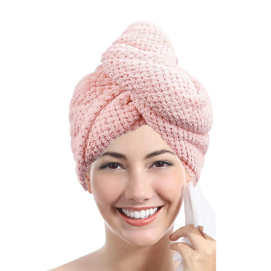 Absorbent hair towel wrap