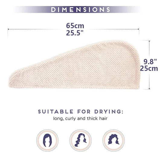 Absorbent hair towel wrap
